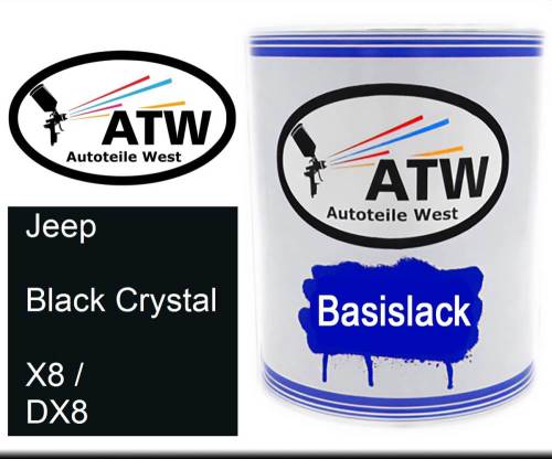 Jeep, Black Crystal, X8 / DX8: 1L Lackdose, von ATW Autoteile West.